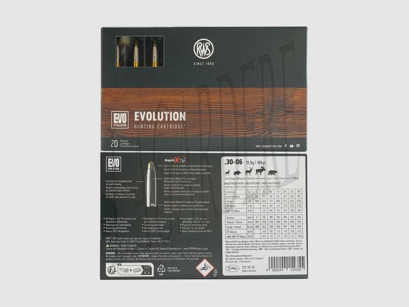 RWS EVO 11,9 G / 184 GRS (PATRONE)