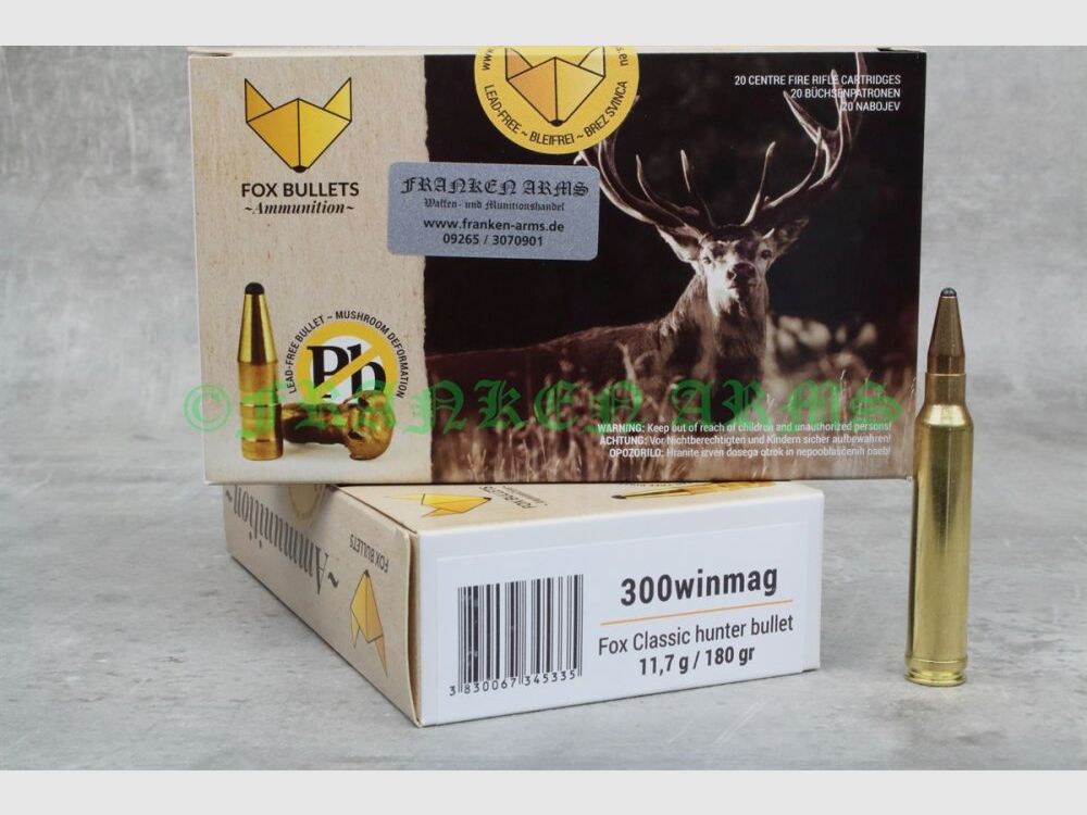 FOX Bullets Classic Hunter .300 Win.Mag. 180gr. 11,7g 20 Stück Staffelpreise