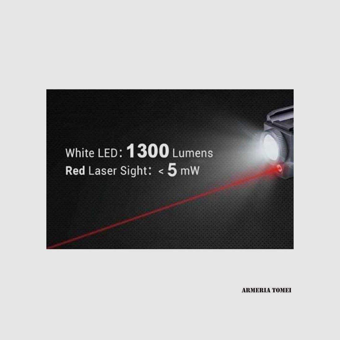 NEXTORCH – WL23R ZAKLAMP VOOR PISTOOL MET RODE LASER 1300 LUMEN LED, afbeelding 4 van 4