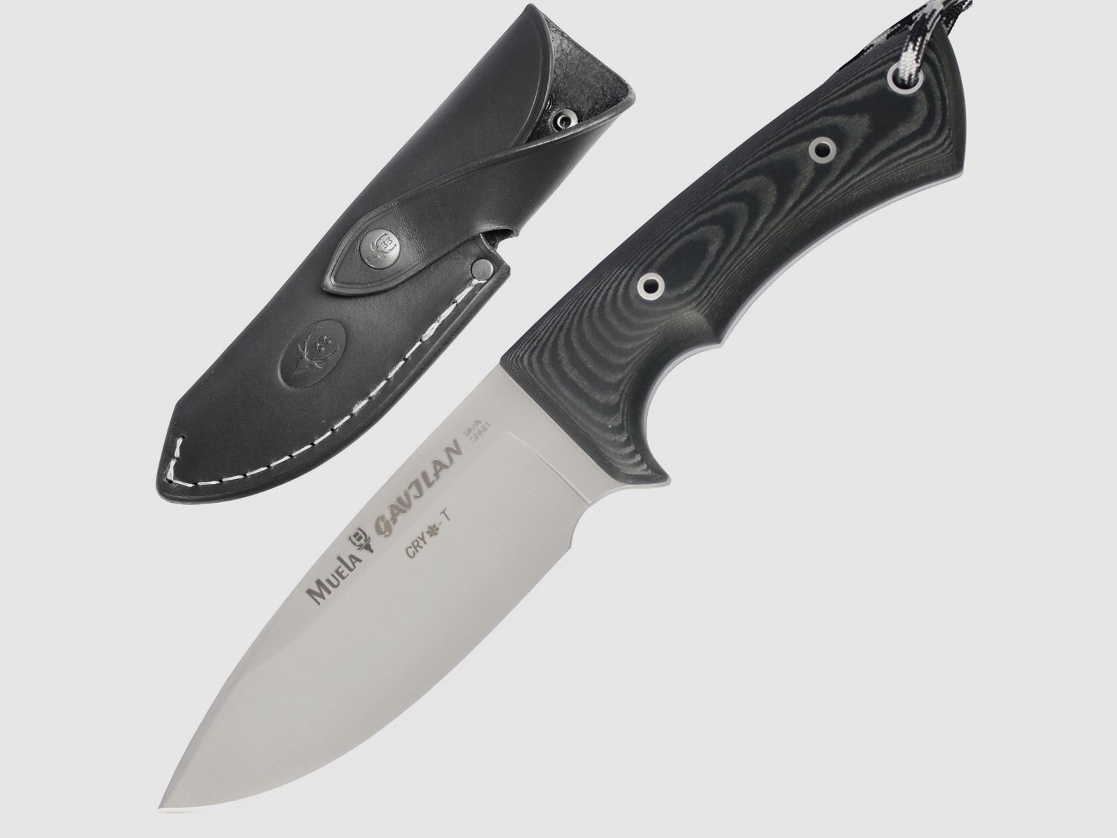 Muela Messer Gavilan schwarz mit Lederscheide
