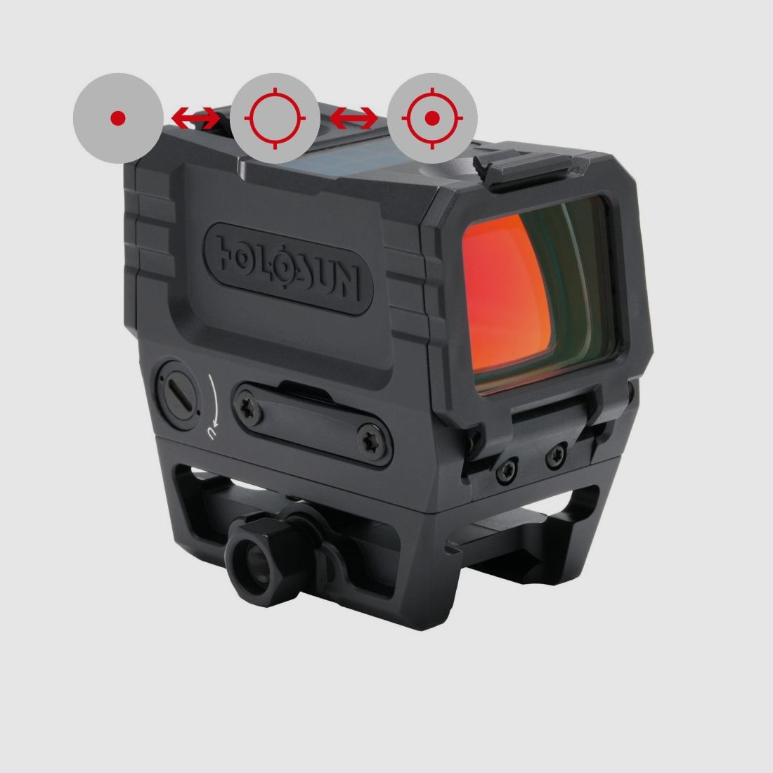 Holosun AEMS-EVO-RD viseur reflex avec réticule rouge : point 2MOA & point circulaire 65MOA, image 1 sur 3