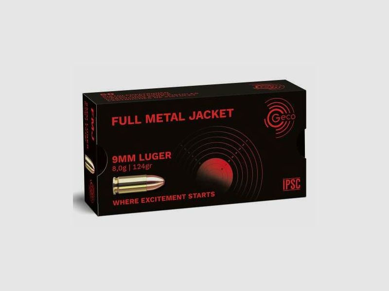 GECO 9 mm Luger Full Metal Jacket 8.0g/124gr