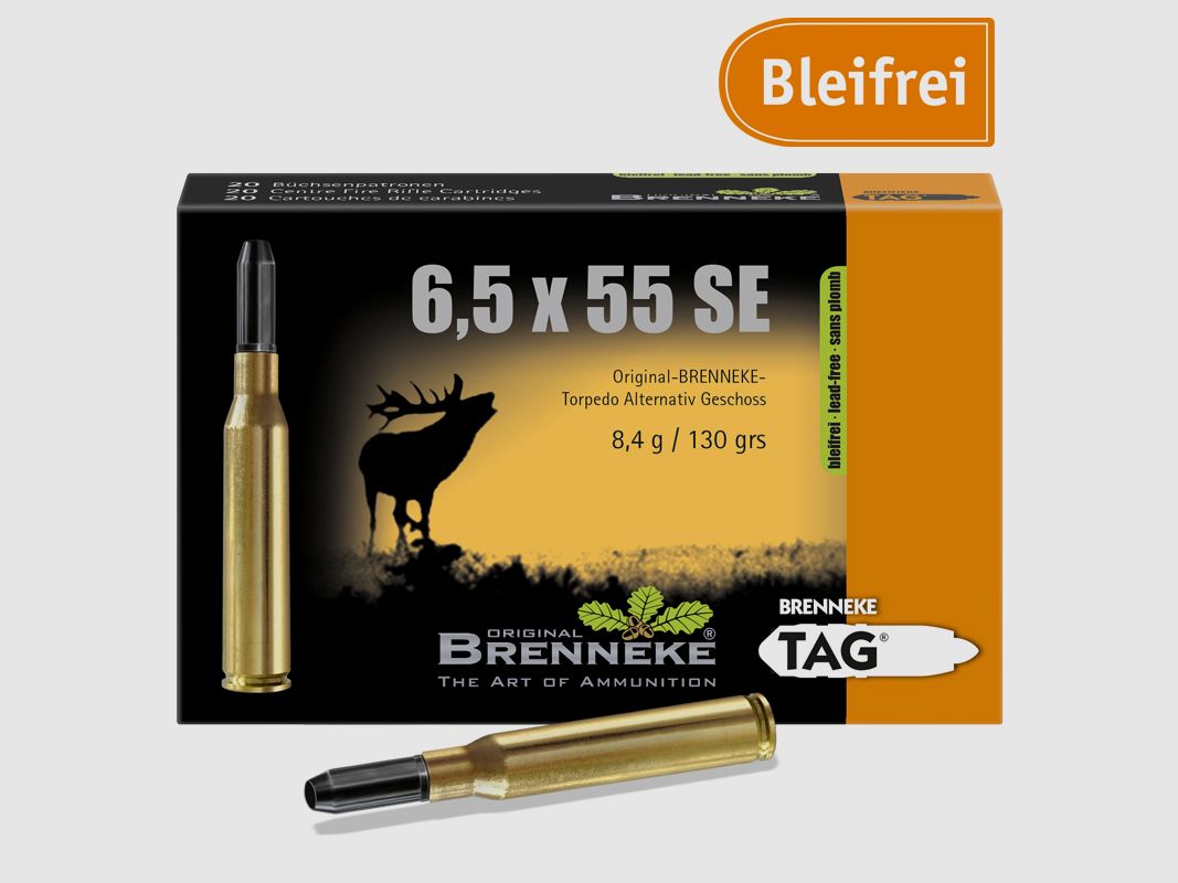 Brenneke 6,5x55 SE 130GR TAG 20 patronen