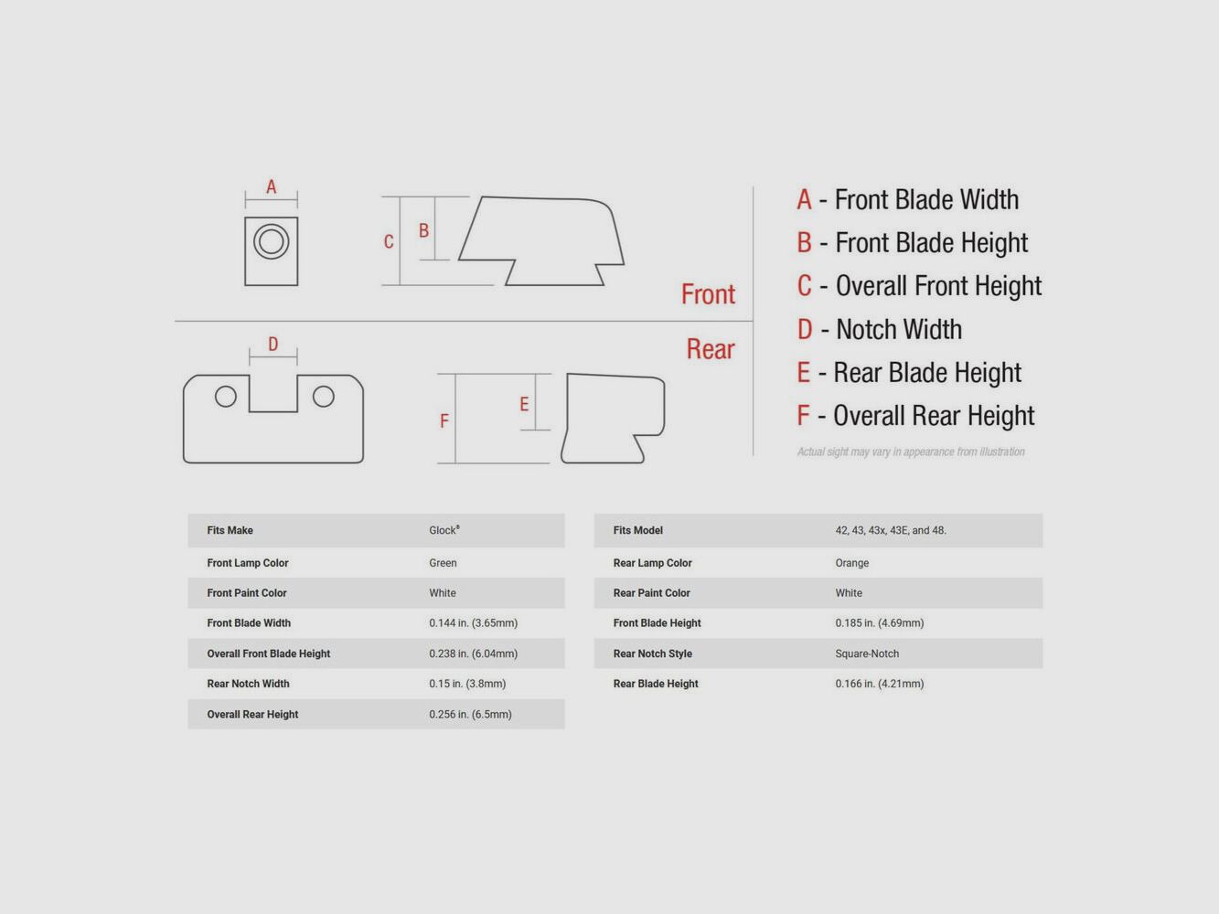 Trijicon N-Visore B&T Arancione/Verde Pistola Glock