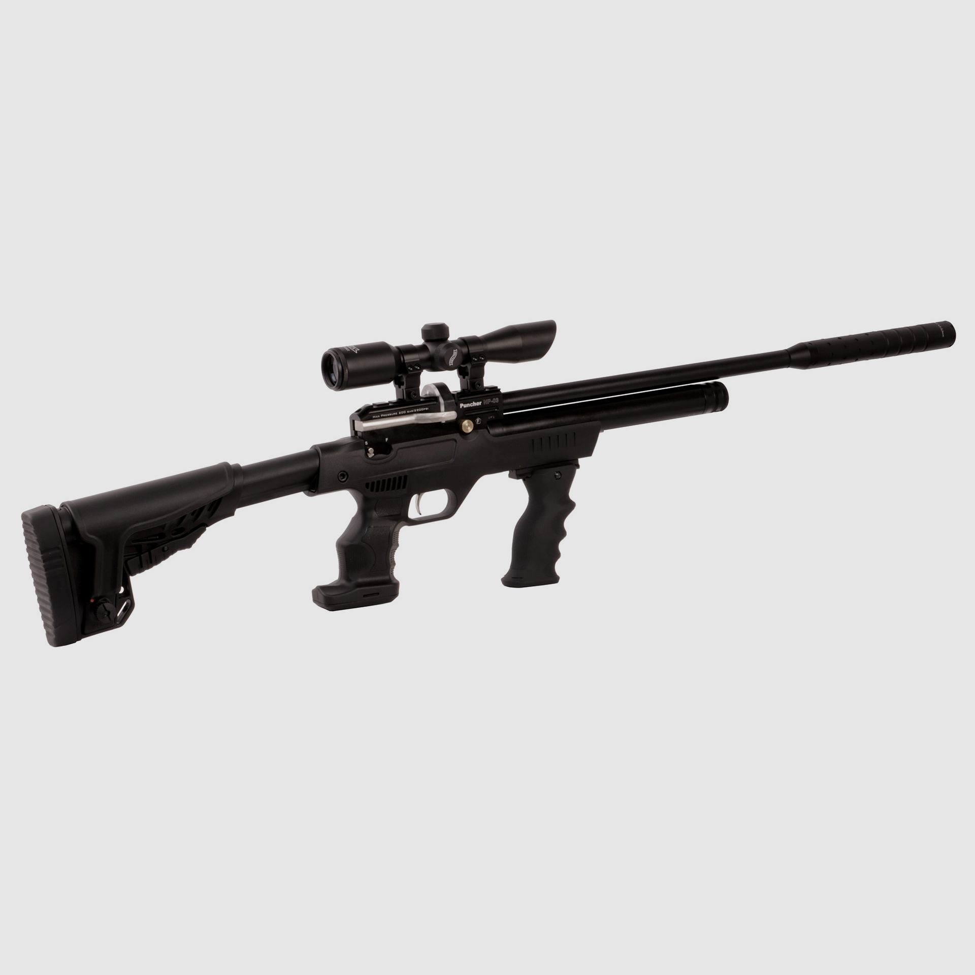 Pressluftgewehr Kral Arms Puncher NP-03 Carbine SWS-Set inklusive Zielfernrohr SchalldĂ¤mpfer und Combat-Griff Kaliber 4,5 mm (P18)