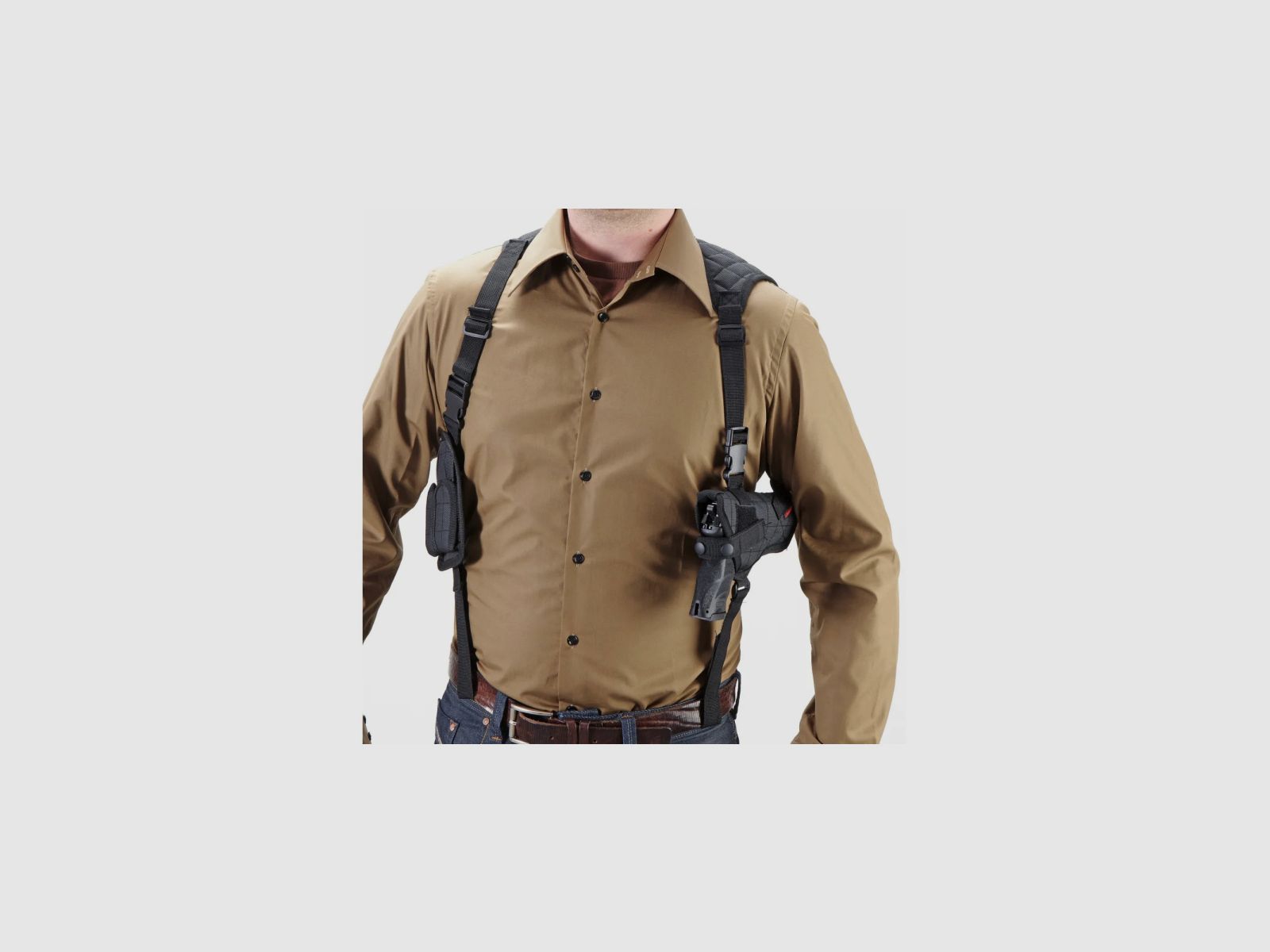 UMAREX shoulder holster nylon type A for large pistols with double magazine pouch