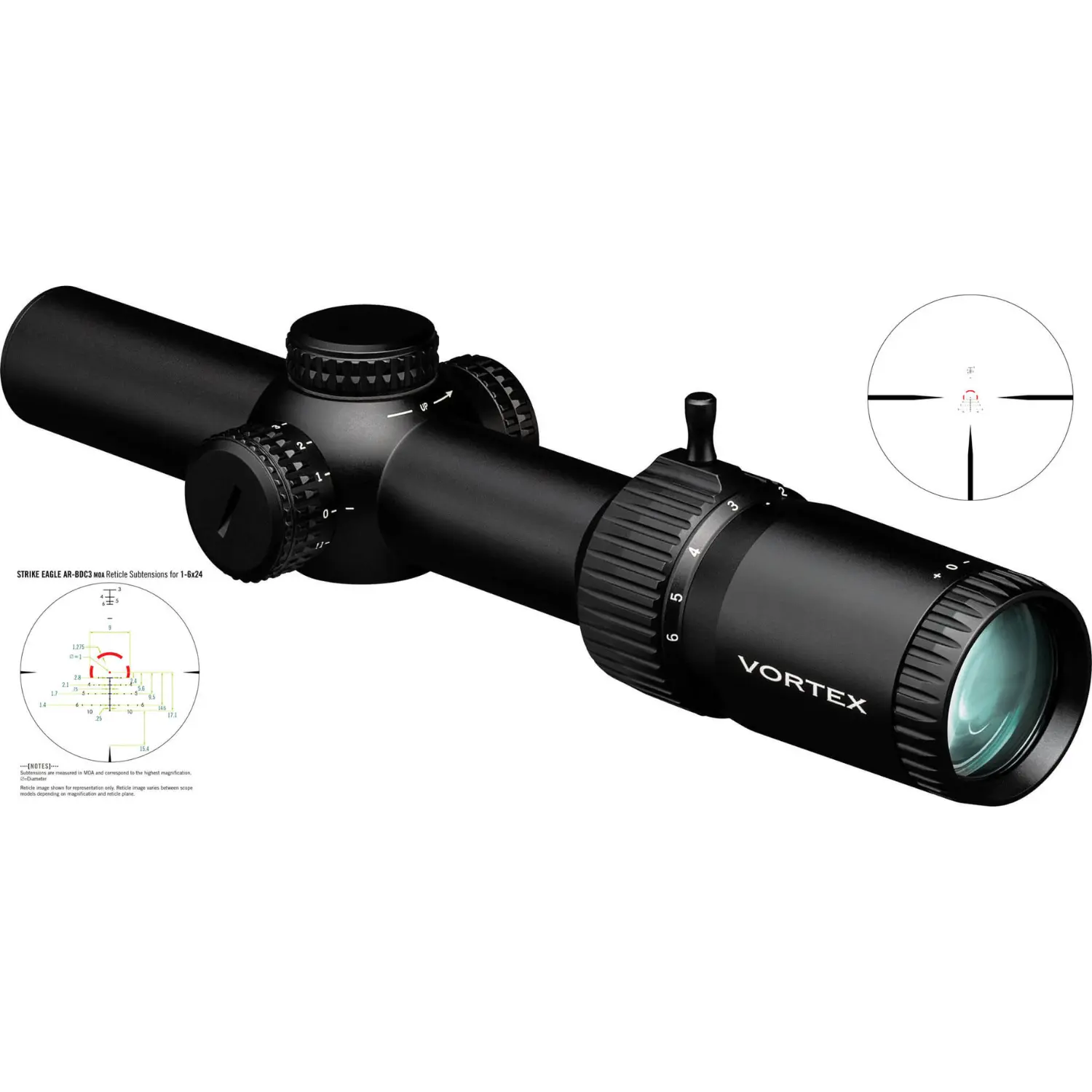 Vortex Strike Eagle Zielfernrohr 1-8x24 SFP AR-BDC3 MOA, Bild 1 von 6