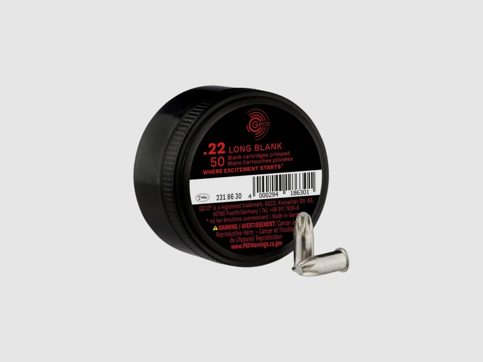 GECO .22 largo Blank 50 disparos cartuchos de fogueo