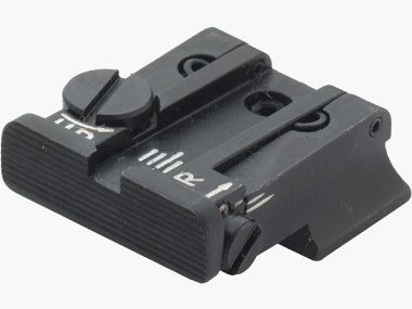 LPA TPU91SW07 verstellbare Mikrometer-Kimme für S&W 3rd Gen Pistolen Kaliber 9 mm /.40 S&W – Schwarzes Visierbild
