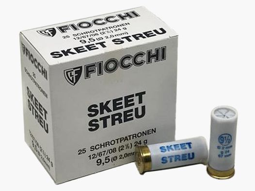 Fiocchi Skeet Streu Sportschrot .12/67 24G #9,5 25 Patronen