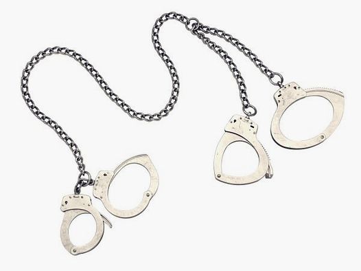 S&W Handcuffs 1850 Silver Transport Hand and Leg Cuffs