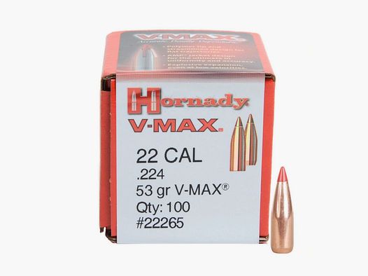 Hornady V-Max .22 Kaliber (.224) 53 GR 100 stuks