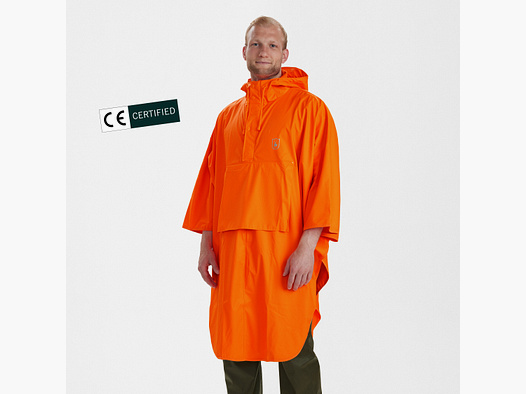 Hurricane Poncho de pluie - Orange - Taille : M/L/XL