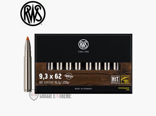 20 Munitions RWS cal 9.3X62 250gr Hit Short Rifle