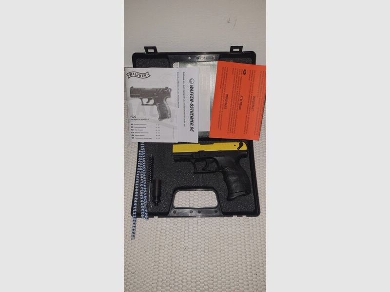 Walther Team Edition Yellow Black P22Q P 22 Q 9mm PAK Schreckschuss SRS Pistole Schreckschusspistole