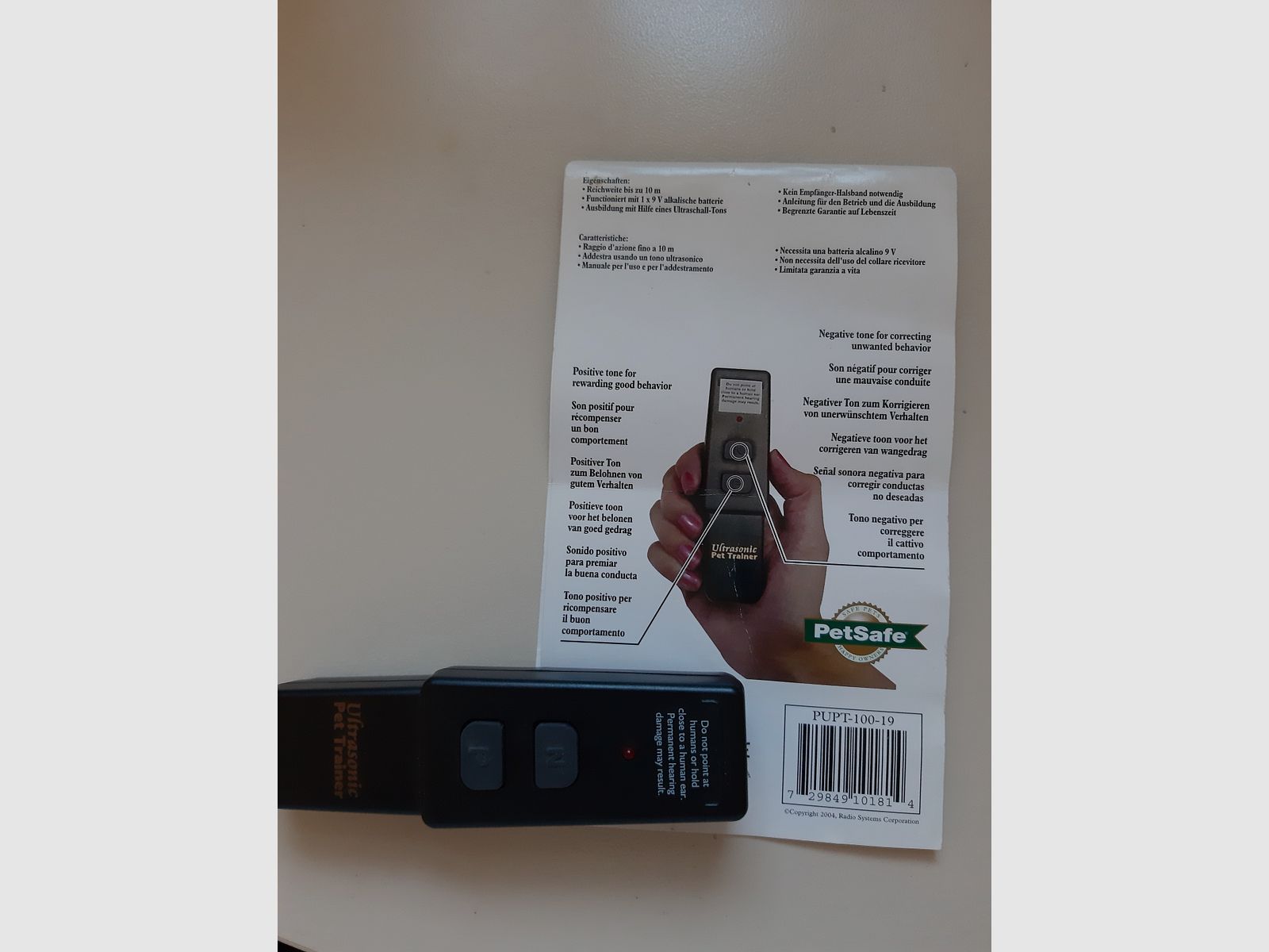 Marken PET - TRAINER Lob en Tadel, Ultraschall ZEER goed, + 1 Speciale RVS Zechenzange, Klinisch Geschikt, Als NIEUW