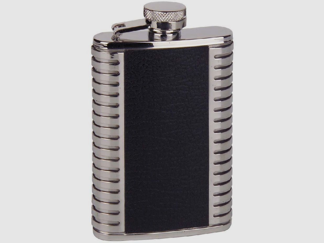 Flachmann Leder /Edelst.100ccm