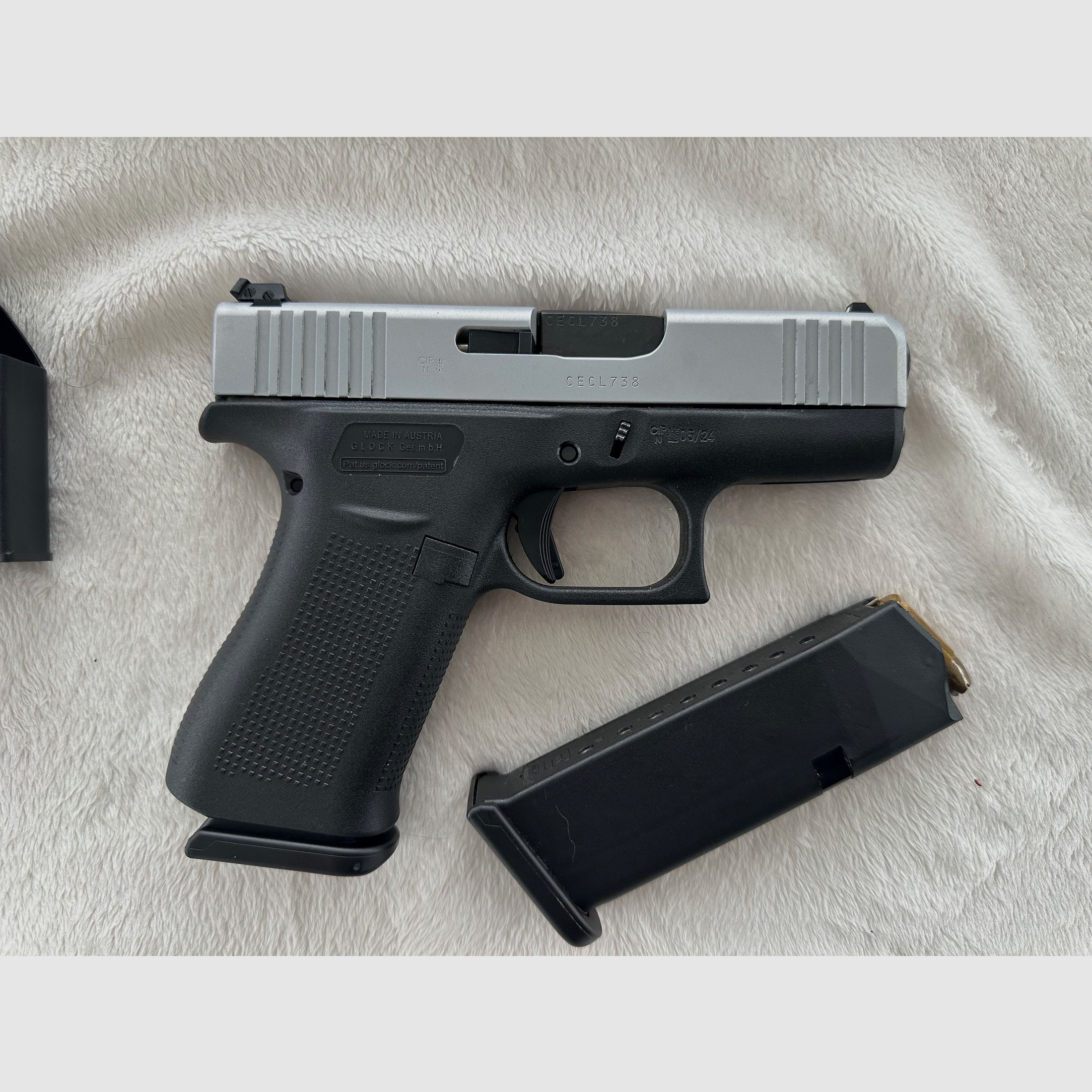 Glock 43X Silver Slide - Silber in 9mm - NEUWERTIG