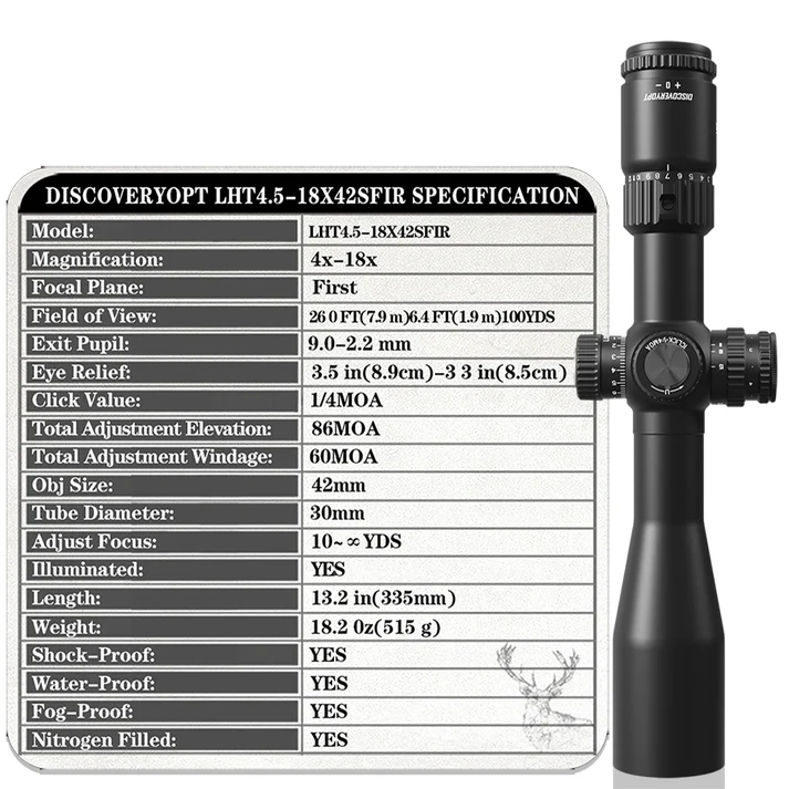 DISCOVERYOPT LHT 4.5-18X42SFIR FFP-MOA, image 3 sur 5
