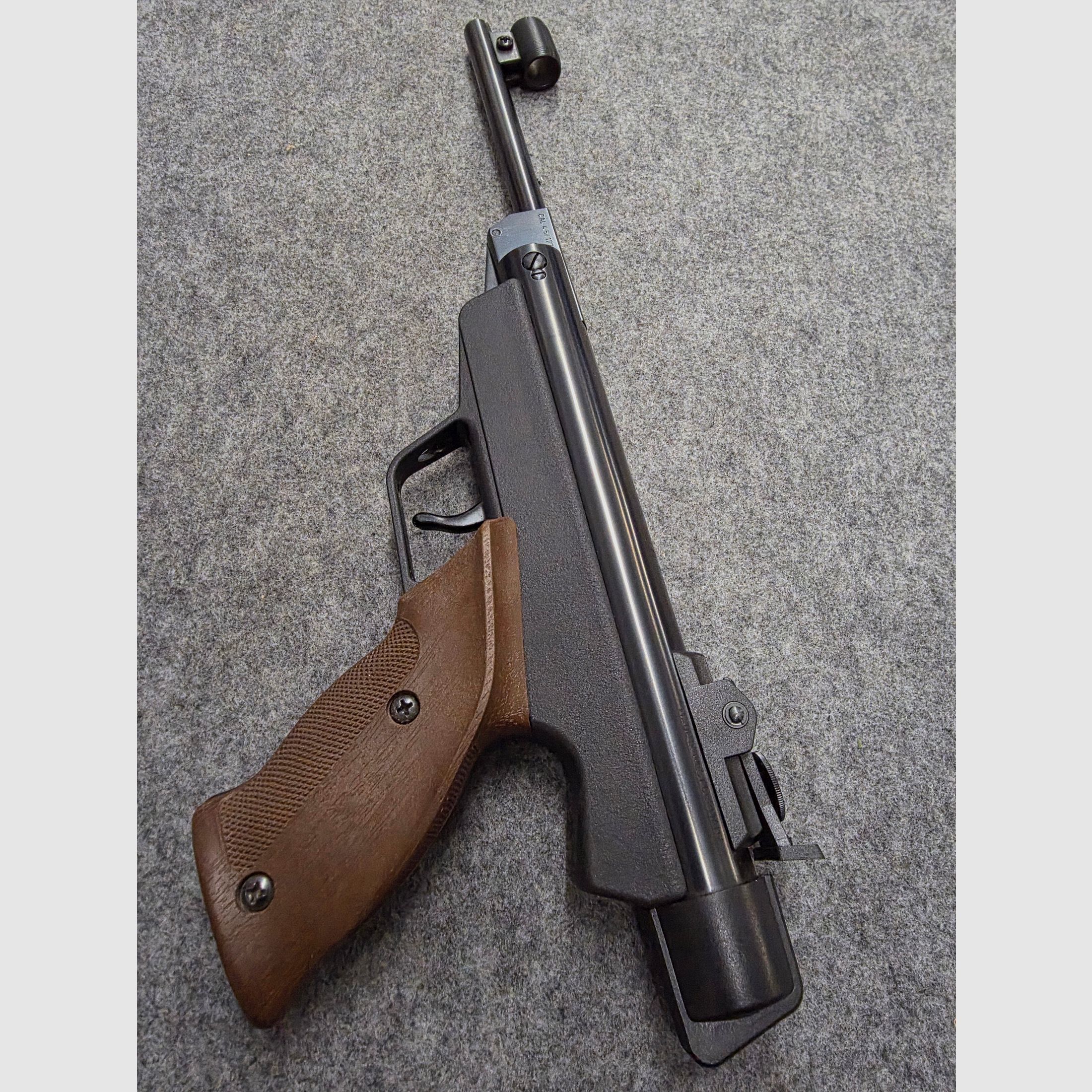 Para coleccionistas, pistola de aire comprimido Diana modelo 5 G pistola Cal. 4,5mm Diabolo Knicker en estado como nueva