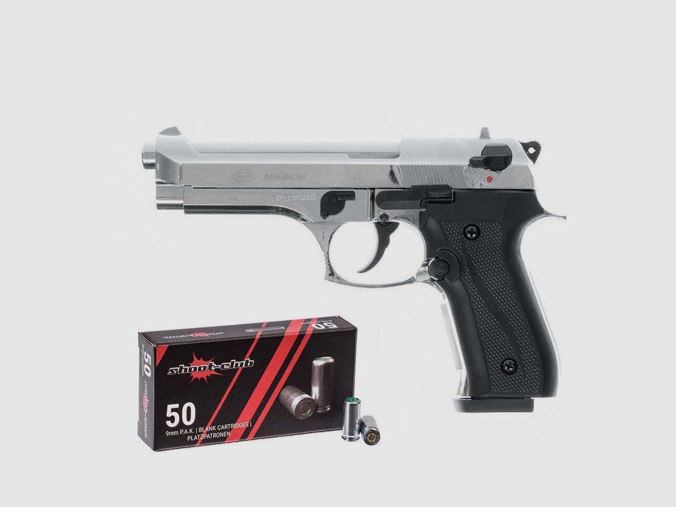 GSG Ekol Firat Magnum vernickeld schreckschusspistool 9mm