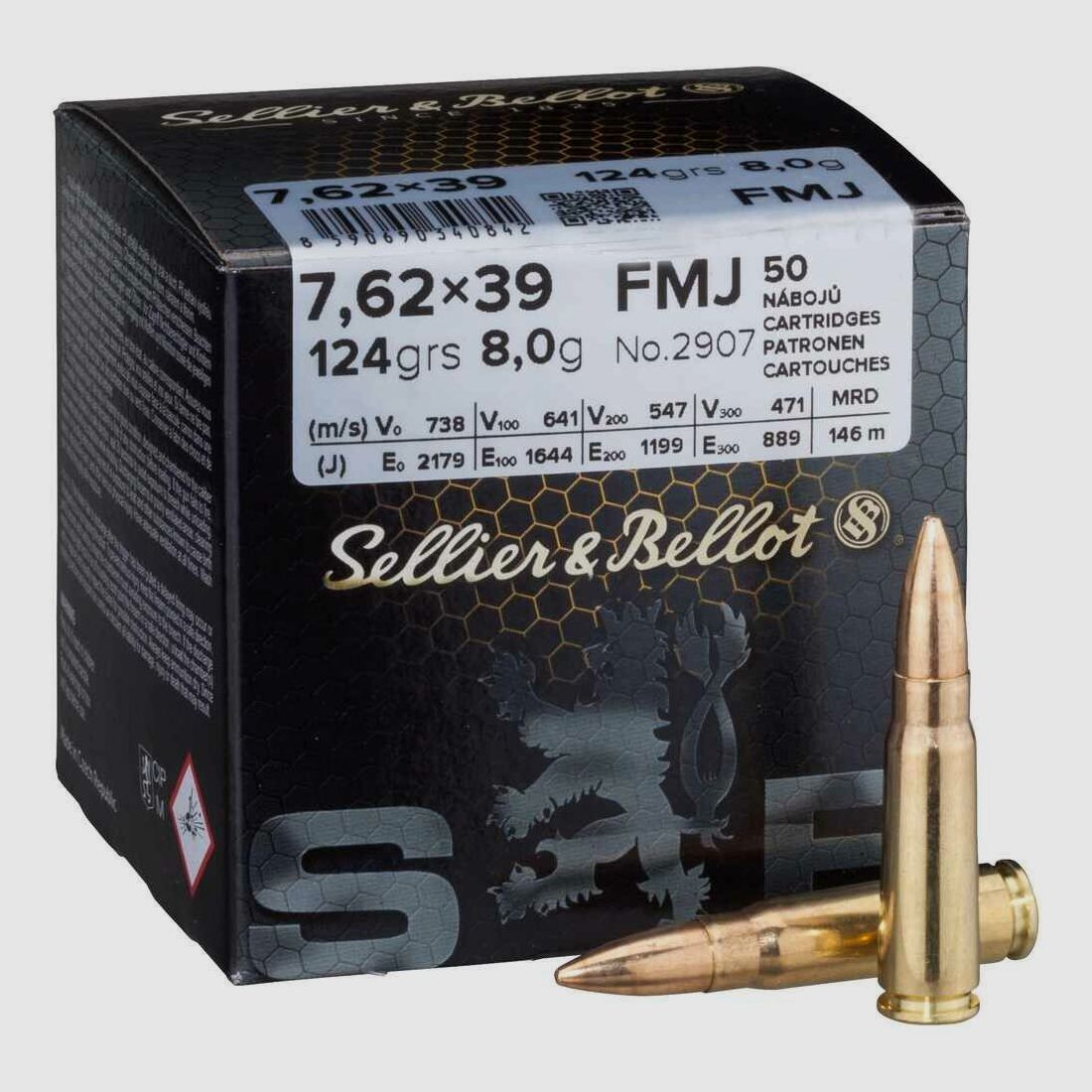 Sellier & Bellot FMJ 123grs - 50 pcs, image 2 of 2