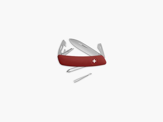 Zwitserse zakmes Swiza D04 Allmatt - rood - 7,5 cm