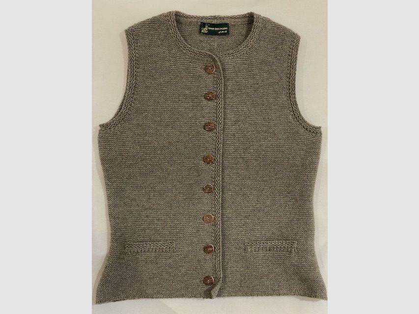 Weste aus Merinowolle in Khaki, Bild 1 von 2