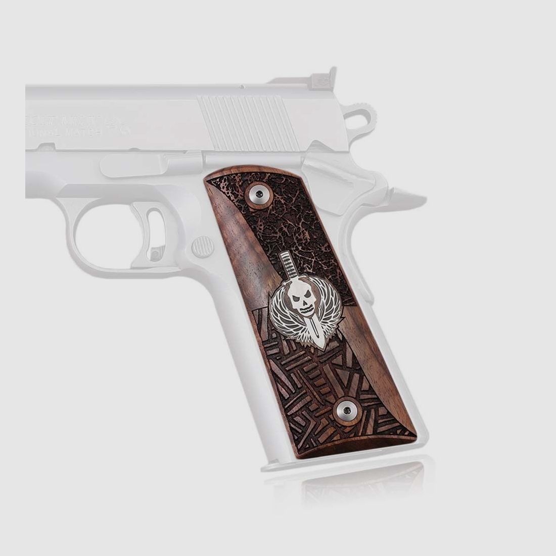 KSD Grips Griff Walnuss Knife Skull 1911 Full Cover