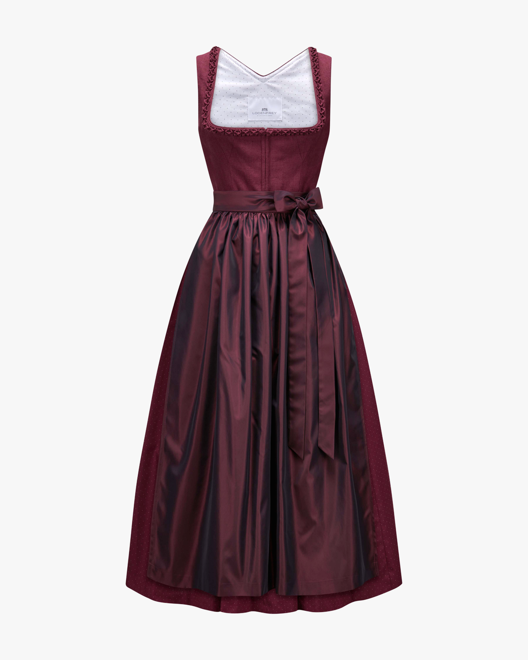 LODENFREY München 1842 Dirndl lang mit Schürze in Bordeaux