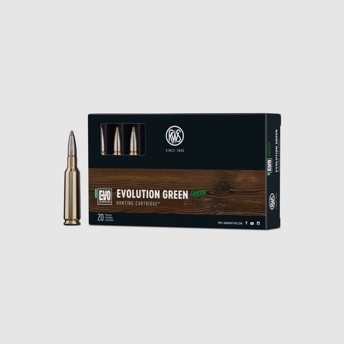RWS 6.5 Creedmoor Evolution Green 93 gr Ammunition, image 1 of 10