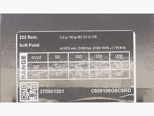SAKO .223rem Tlm 55 grs - 50 Schus