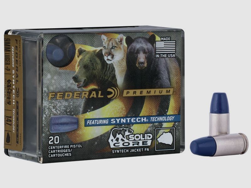 Federal Premium Solid Core 9mm Luger 147GR Solid 20 cartridges