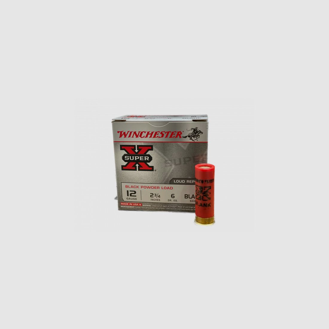 WINCHESTER SUPER X SCHWARZPULVER-SALUT-/KNALLPATRONE - 12/70 - 25 SCHUSS
