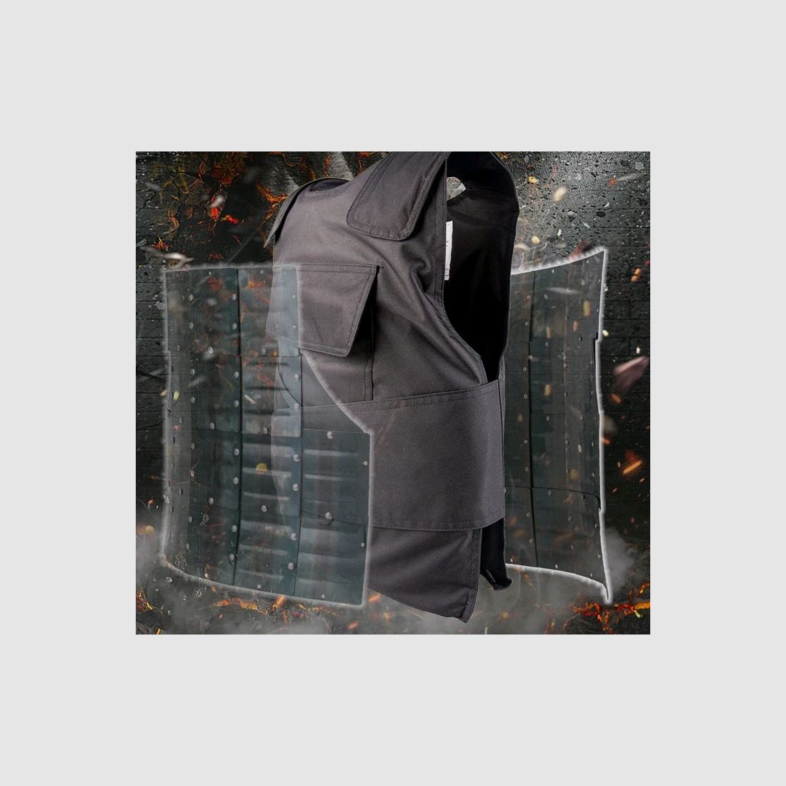 Sicherheitsweste Sicherheitsdienst hieb stichfest Stichschutzweste Security Guard Anti-Stab Taktische Weste Schutzweste Manganstahl 