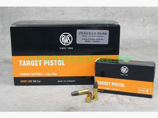 Pistolet cible RWS .22 l.r. 40gr. 2,6g 50 pièces Prix dégressifs