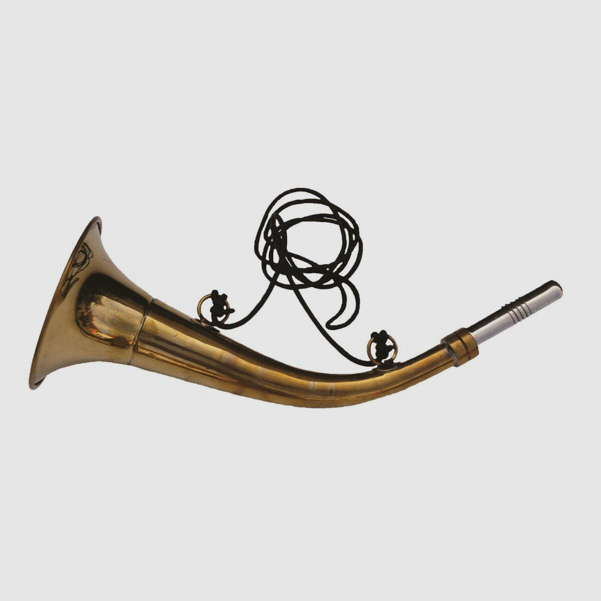 Lovergreen small extras motif horn 25cm + leather tip