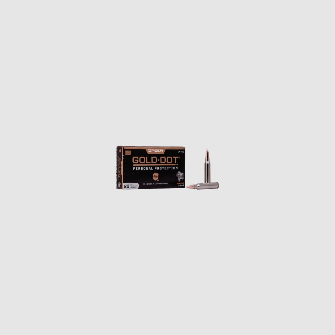 Speer Gold Dot Protection Personnelle .223 Rem. 55GR GDSP 20 cartouches