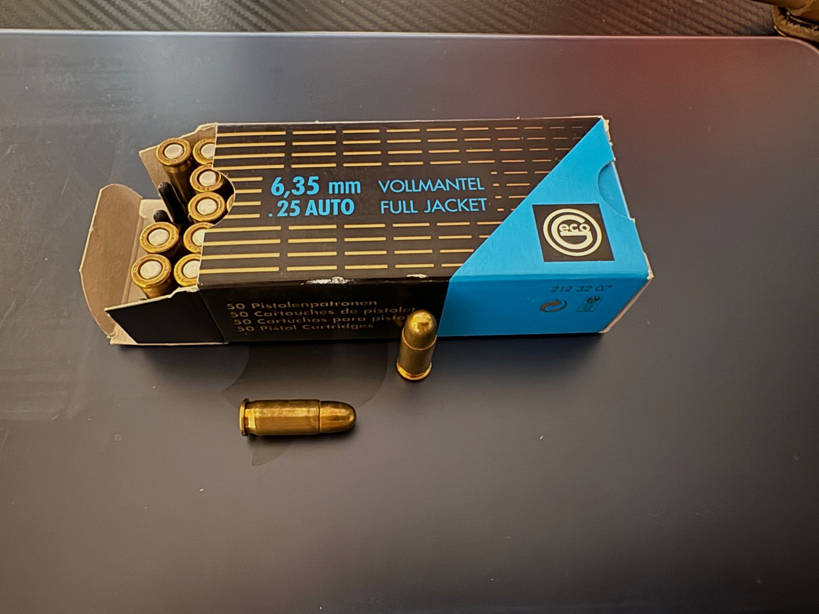 Geco 6.35 mm Browning / .25Auto VLM round / FMJ