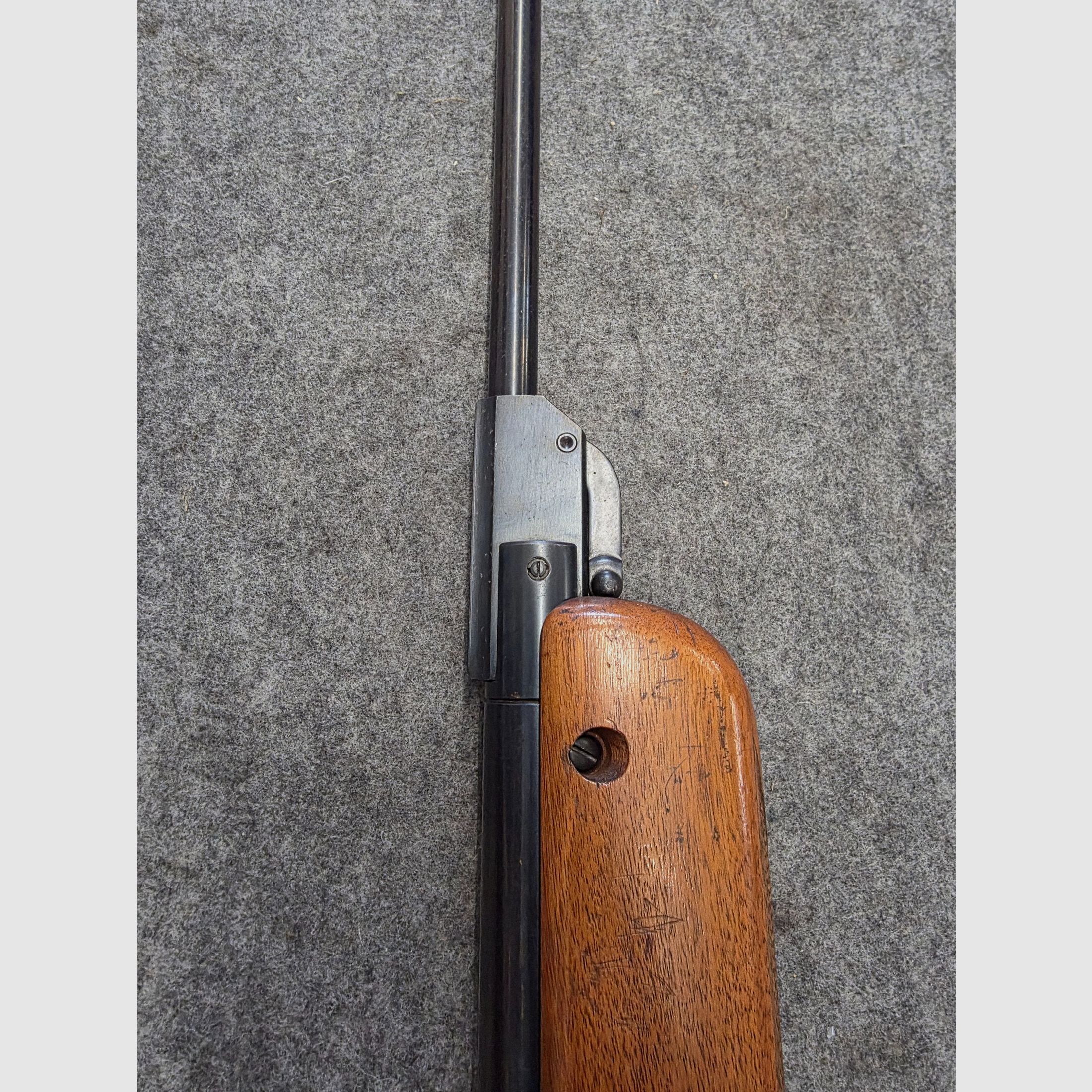 Carabina ad aria compressa Walther Mod. 55 Knicker molto vecchia, con diottra e senza marchio F, degli anni ’50/’60, calibro 4,5 mm diabolo, immagine 10 di 14