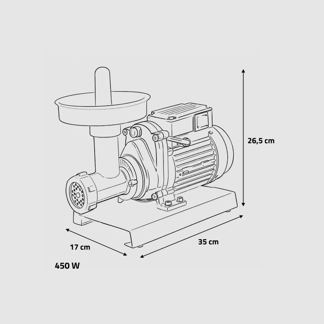 Elektrischer Fleischwolf Reber Nr. 5 450 W – 30 bis 50 kg/h, Bild 7 von 9