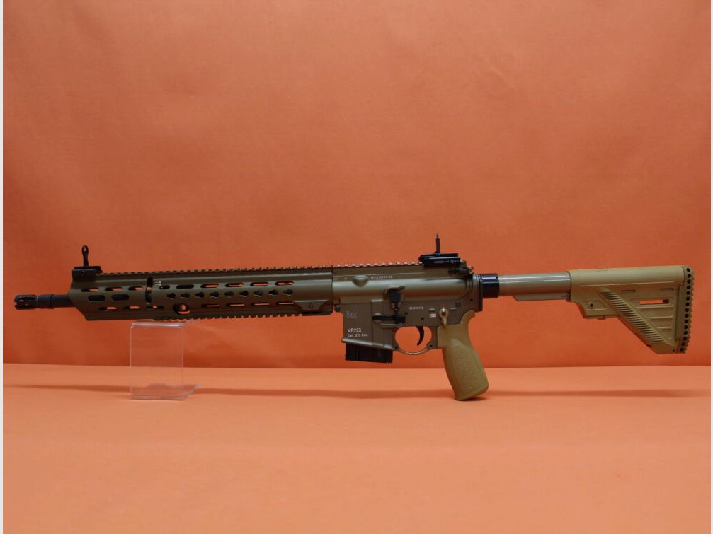 Heckler&Koch Ha.Büchse .223Rem Heckler&Koch/H&K MR223 A3 16,5" cañón RAL8000 HKey L, sistema de pistón de gas AR-15/HK416