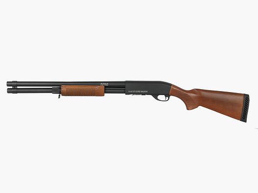 ST870 Pump Action Shotgun max. 0,5J Federdruck, Echtholz, lange Version