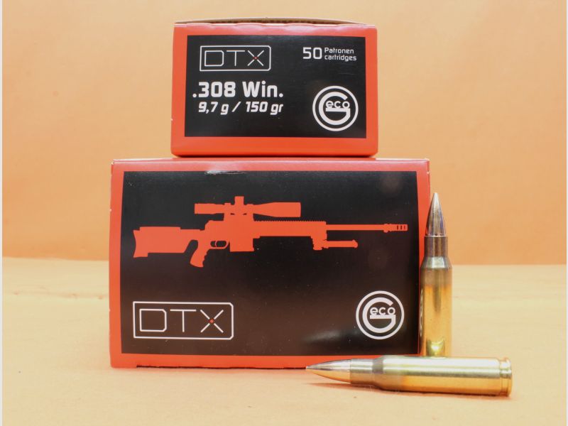 Patrone .308Win GECO 150grs FMJ DTX (2413699) VE 50 Patrone/ 9,7g Vollmantel