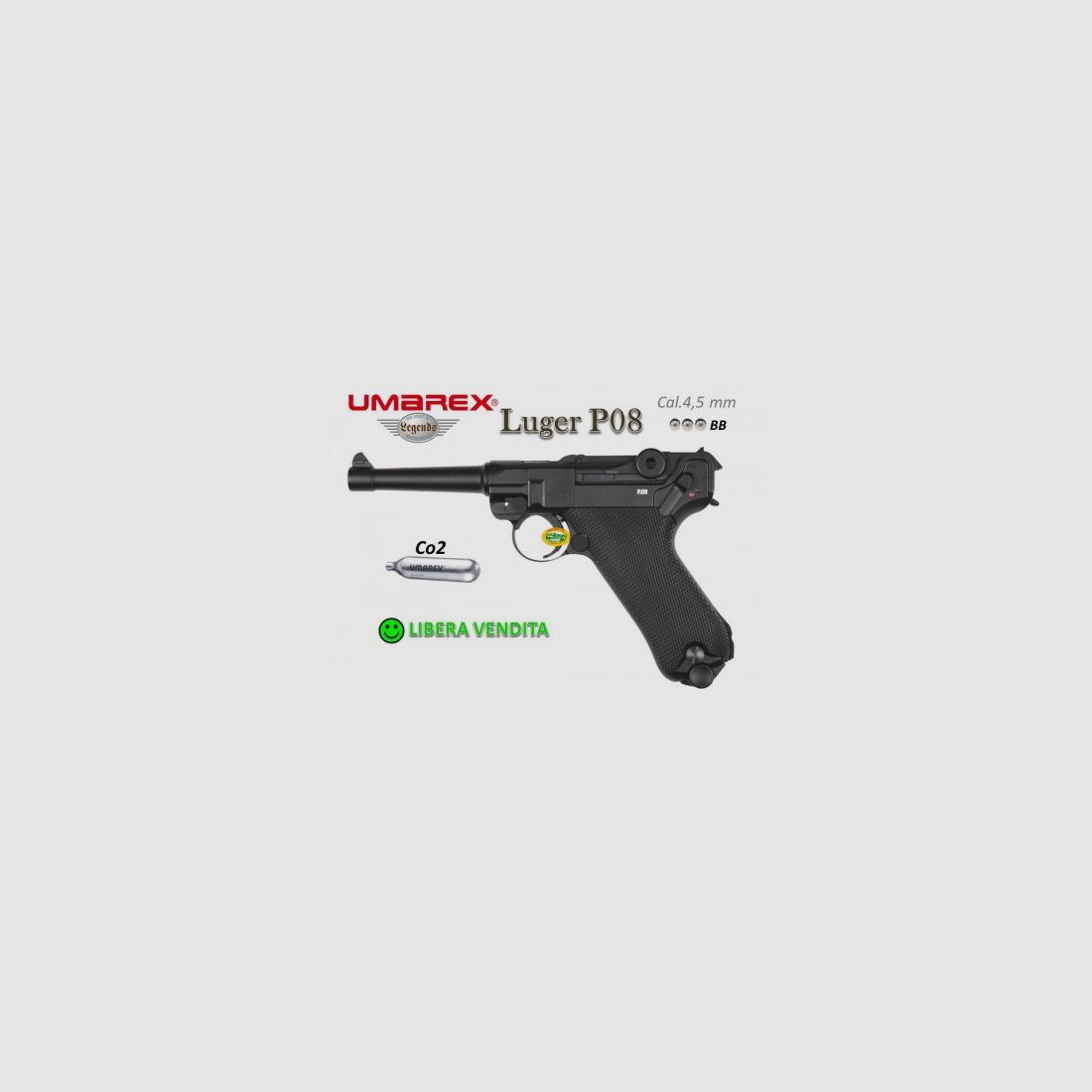 UMAREX LEGENDS LUGER P08 CO2 cal.4,5 mm