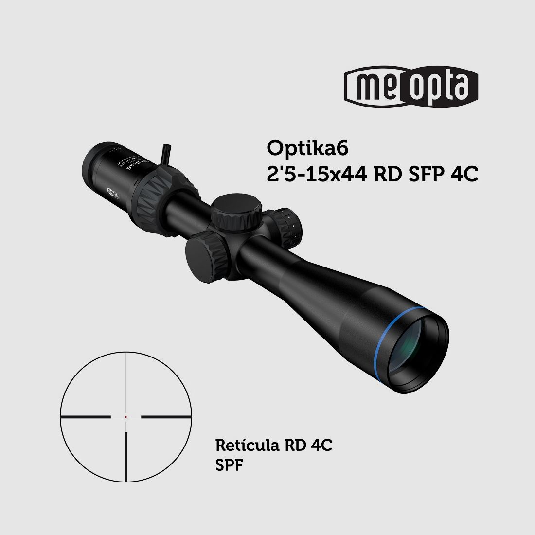 Meopta – Lunette MeoPro Optika6 – 2,5-15X44 SFP – RD 4C