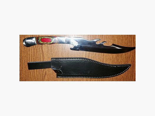 Größe Jagdmesser mit Kunstledertasche 420 mm lang