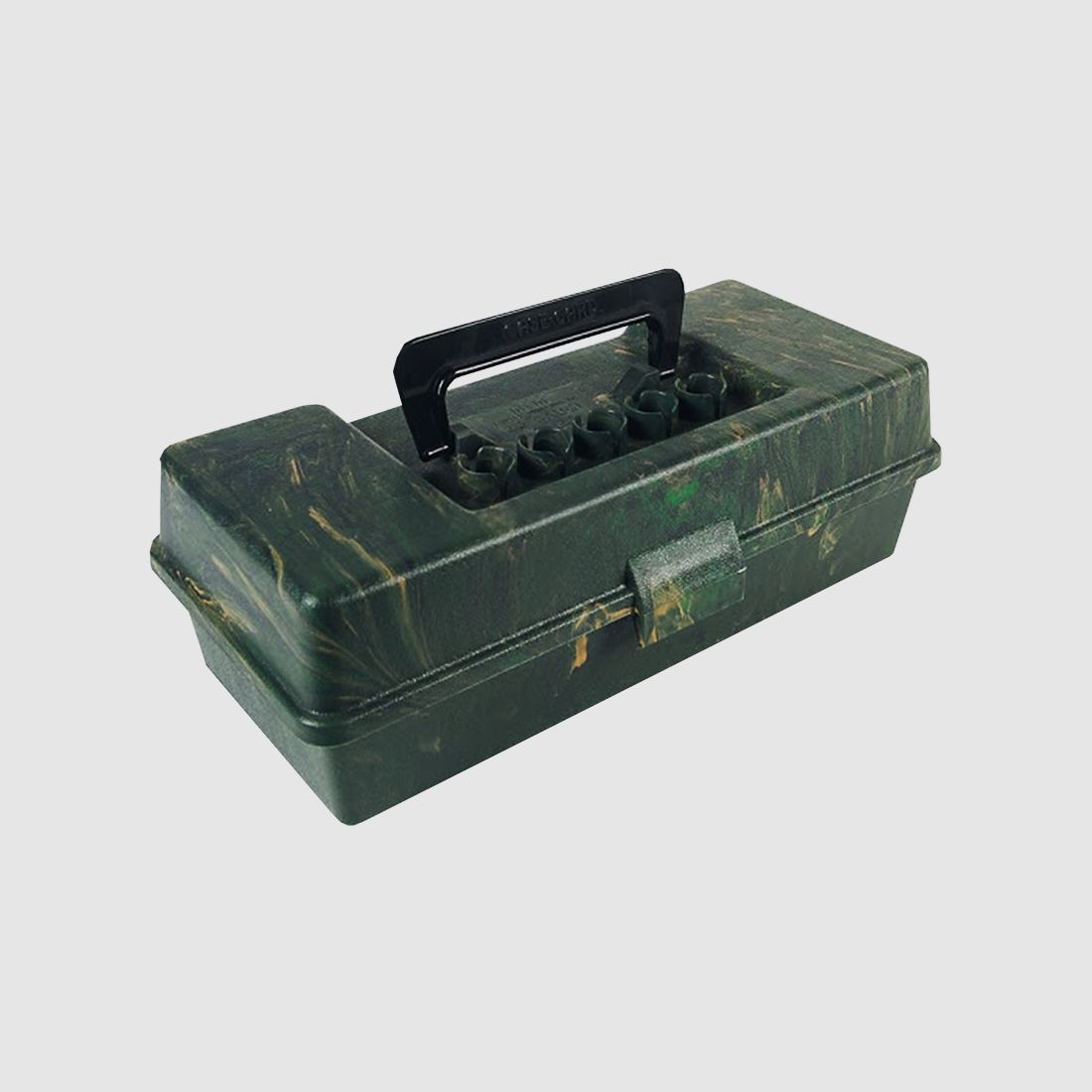 MTM Shotgun Shell Box SF-50-20-09 wild camo with carrying handle for 50 shotgun shells .20