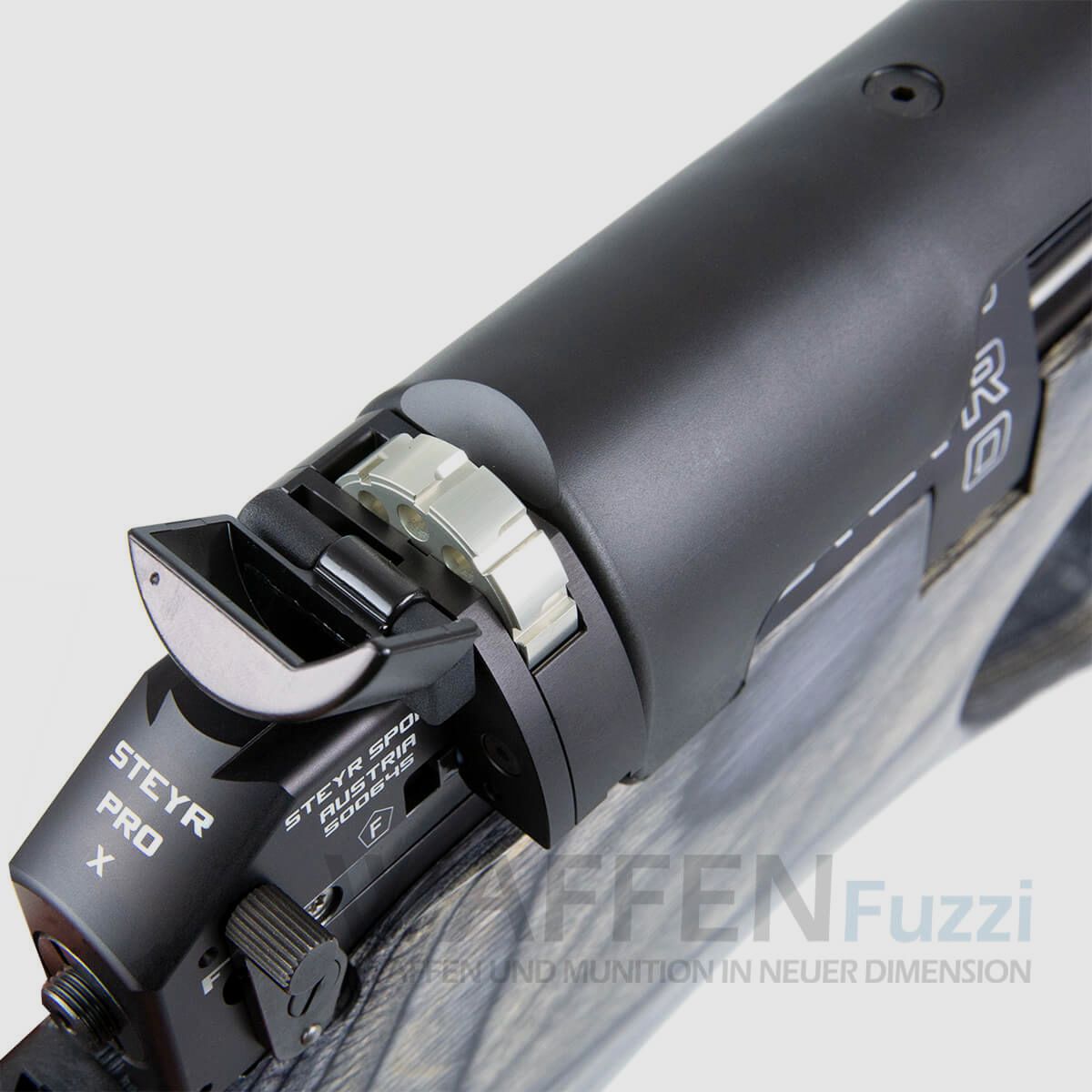 Steyr Pro X carabina ad aria compressa PCP, laminato grigio, 4,5 mm, immagine 5 di 6