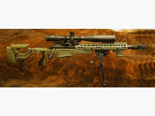Précision 308 Win Sniper Custom AICS-AX VERT Crosse pliante Syst. Remington 700 L.W. CANON MATCH HÉLICOÏDAL Ebi-Bremse ZF OPTIONNEL